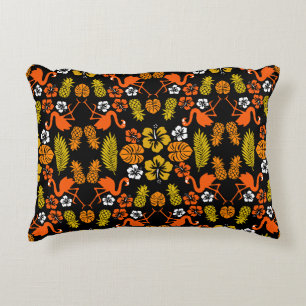 Coussins Décoratifs Bright Orange Floral Tropical Motif