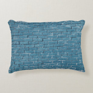 Coussins Décoratifs Briques de béton gris peintes en bleu