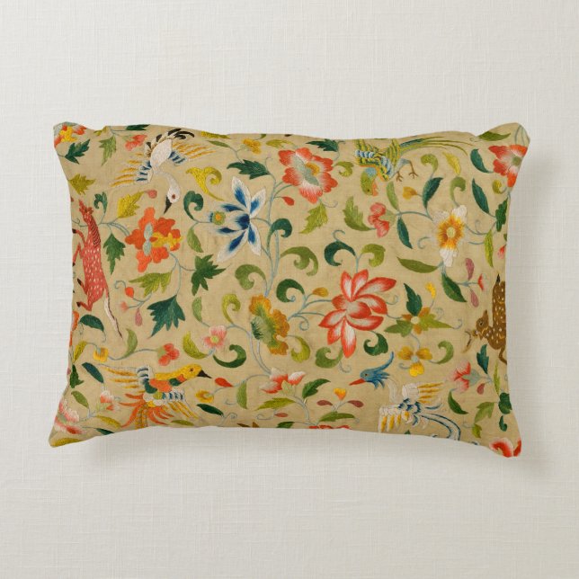 Coussins Décoratifs Broderie animale vintage en crewel : Tapisserie an (Dos)