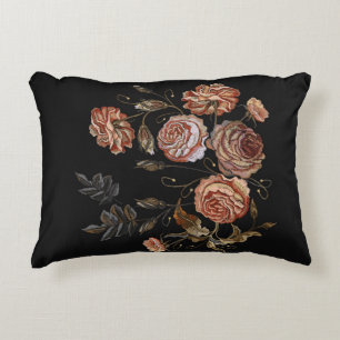 Coussins Décoratifs Broderie classique bourgeons vintages de motif ros