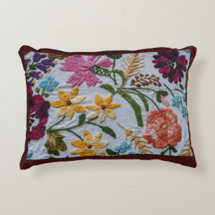Coussins Décoratifs Broderie florale Motif avec de belles fleurs