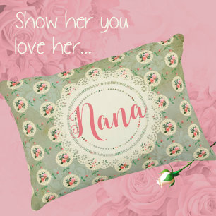 Coussins Décoratifs Broderie Personnalisée de Rose Vintage sur Fond de