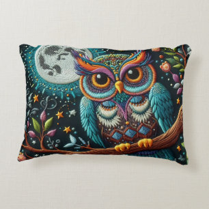Coussins Décoratifs Broderie Whimsical Owl Faux