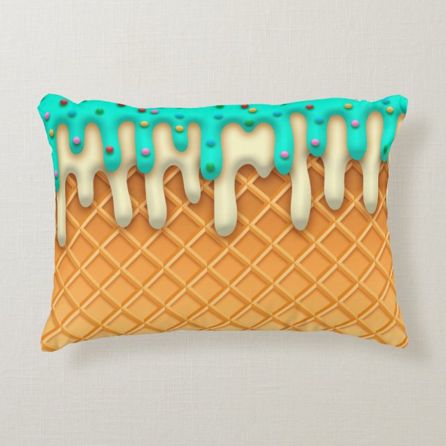 Coussins Décoratifs Brosse à cône de crème glacée avec arrosage (Devant)