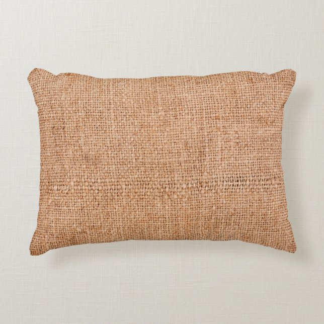 Coussins Décoratifs Brown burlap posé sur une feuille blanche. dossier (Devant)