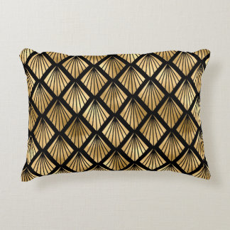 Coussins Décoratifs Brown foncé et or Art déco motif
