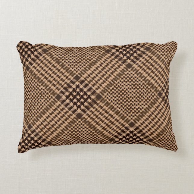 Coussins Décoratifs Brown Houndstooth Scottish Check Plaid Motif (Devant)