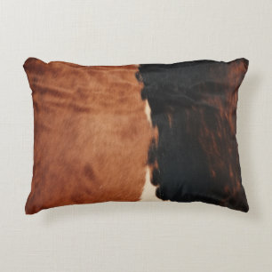 Coussins Décoratifs Brown Noir Noir Faux Cowhide