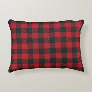 Coussins Décoratifs Buffalo paysan plaid rouge et noir