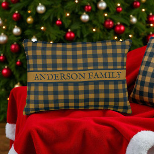 Coussins Décoratifs Buffle Jaune De moutarde Plaid Rustique Décor Moti