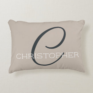 Coussins Décoratifs C Initial Stylish Taupe Tan Monogram