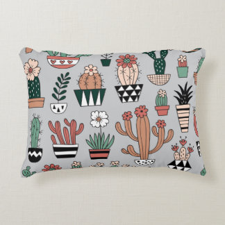 Coussins Décoratifs Cactus en fleurs mignons : Motif à main