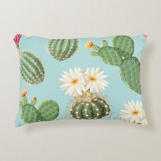 Coussins Décoratifs Cactus, fleurs roses : décor clair