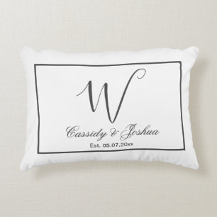 Coussins Décoratifs Cadeau de mariage élégant moderne monogramme souve