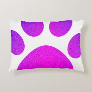 Coussins Décoratifs Cadeau Ombre Pink Purple Empreinte de patte Glitte