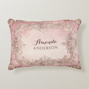 Coussins Décoratifs Cadre antique grunge rose 