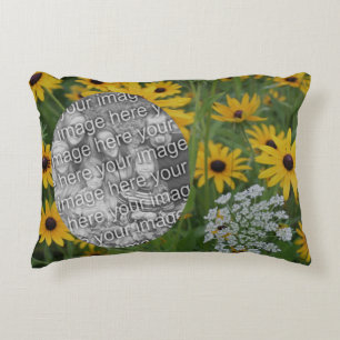 Coussins Décoratifs Cadre de champs Susan Eyed Noir Ajouter votre phot