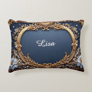 Coussins Décoratifs Cadre doré luxueux avec perles