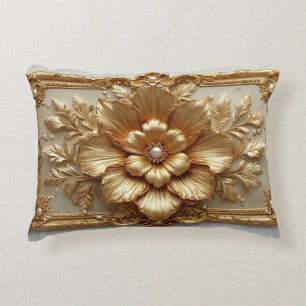 Coussins Décoratifs Cadre floral doré luxueux
