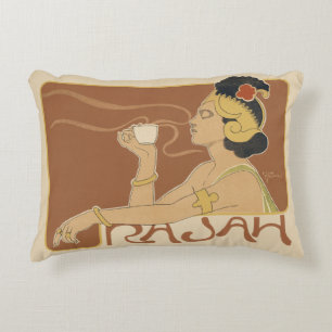 Coussins Décoratifs Café Art Nouveau vintage Rajah, dame avec café