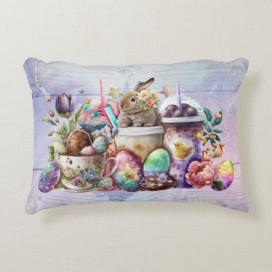 Coussins Décoratifs Café Easter Bunny Aquarelle Boissons