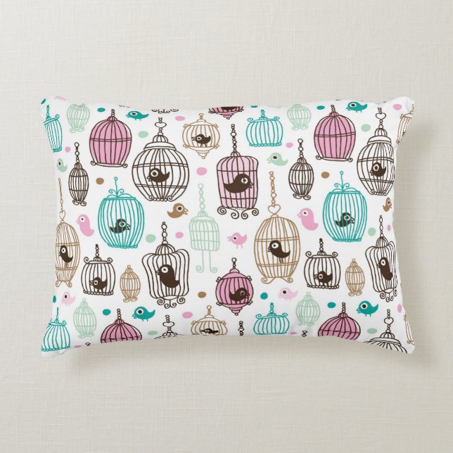 Coussins Décoratifs cage d'oiseau enfants arrière - plan motif (Devant)