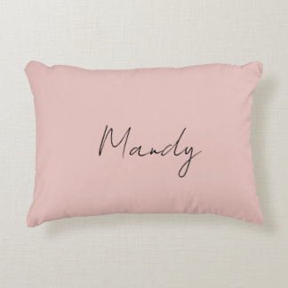 Coussins Décoratifs Calligraphie Élégant Rose Or Plaine Nom simple