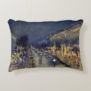 Coussins Décoratifs Camille Pissarro - Boulevard Montmartre la nuit