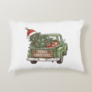 Coussins Décoratifs Camion de Noël Vintage Joyeux Noël Hommes Femmes