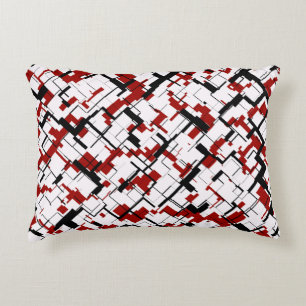 Coussins Décoratifs Camion numérique noir blanc Motif rouge