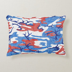 Coussins Décoratifs Camo rouge et bleu détendu