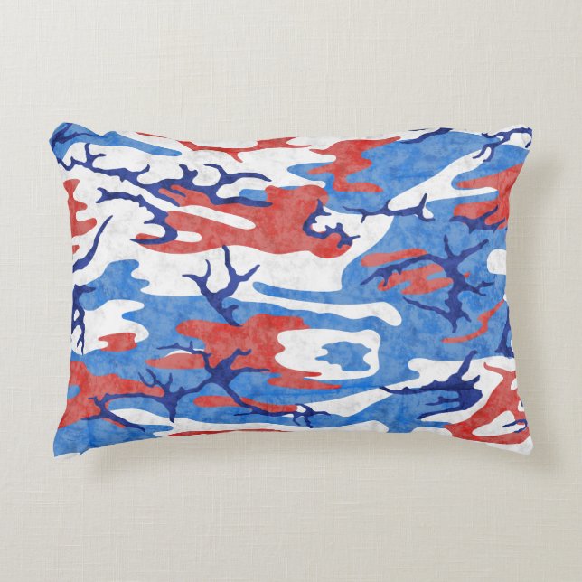 Coussins Décoratifs Camo rouge et bleu détendu (Devant)