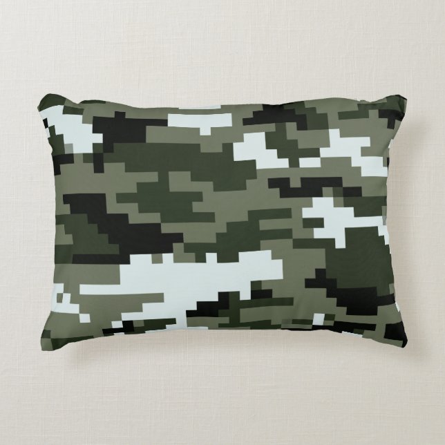 Coussins Décoratifs Camouflage urbain numérique à 8 bits / Camo (Devant)