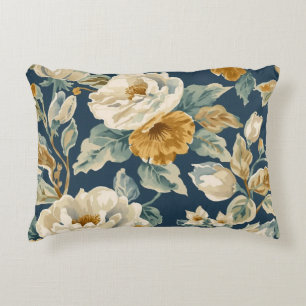 Coussins Décoratifs Campagnard Bleu Moutarde Jaune Crème Imprimé Flora