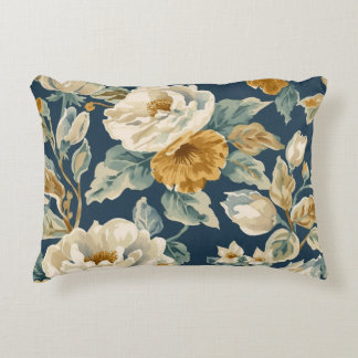 Coussins Décoratifs Campagnard Bleu Moutarde Jaune Crème Imprimé Flora