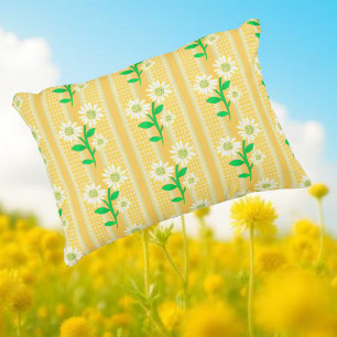 Coussins Décoratifs Campagne Cottage Blanc Jaune Vert Tournesols