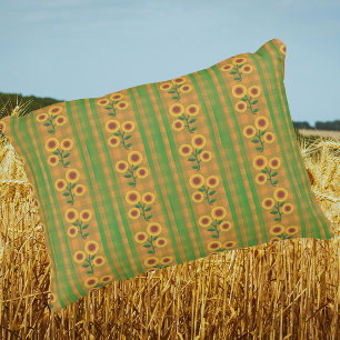 Coussins Décoratifs Campagne Cottage Marron Vert Jaune Tournesols