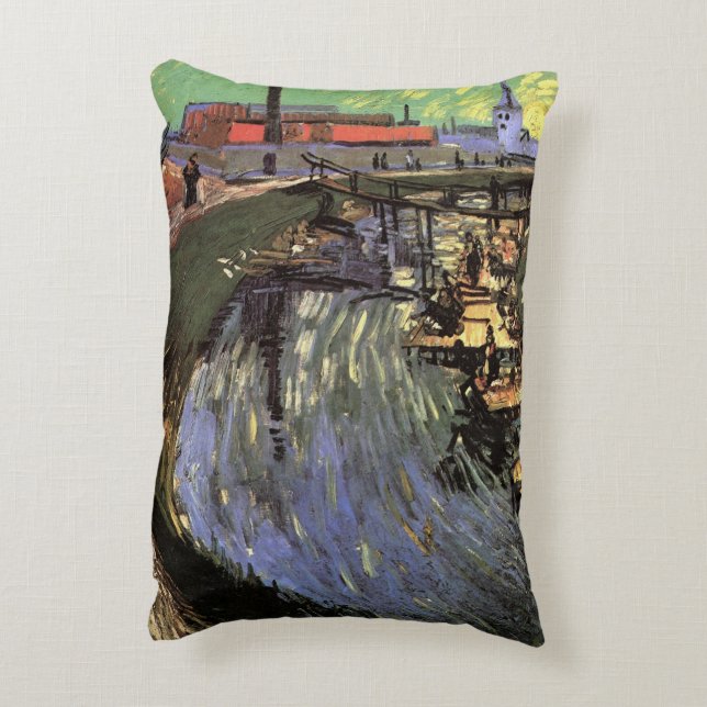 Coussins Décoratifs Canal avec femmes Laver par Vincent van Gogh (Dos(Vertical))