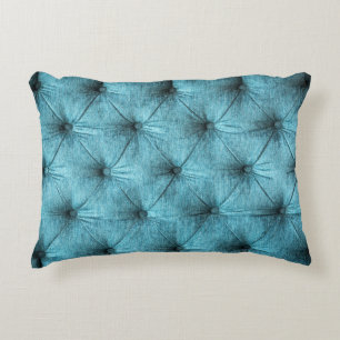 Coussins Décoratifs Canapé en velours turquoise Gros plan