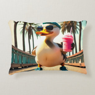 Coussins Décoratifs Canard à roulettes drôle d'été rétro