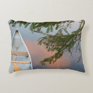 Coussins Décoratifs Canot sur le lac au coucher du soleil, Canada