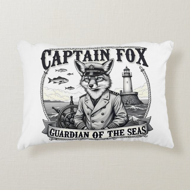 Coussins Décoratifs Captain Fox Guardian of Seas Nautical Design (Devant)
