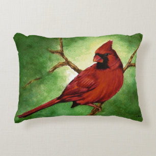 Coussins Décoratifs Cardinal mâle rouge sur une branche