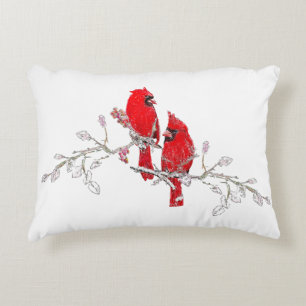 Coussins Décoratifs Cardinal Rouge Berry Branches