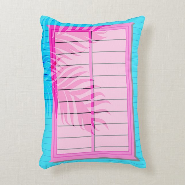 Coussins Décoratifs Caribbean Pastel Pink Blue Beach House Windows (Devant(Vertical))