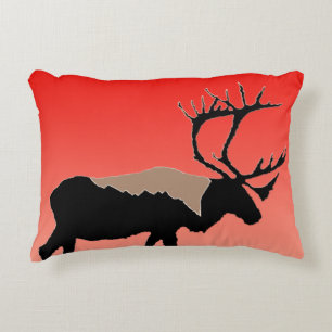 Coussins Décoratifs Caribou au coucher du soleil - Art original de la 