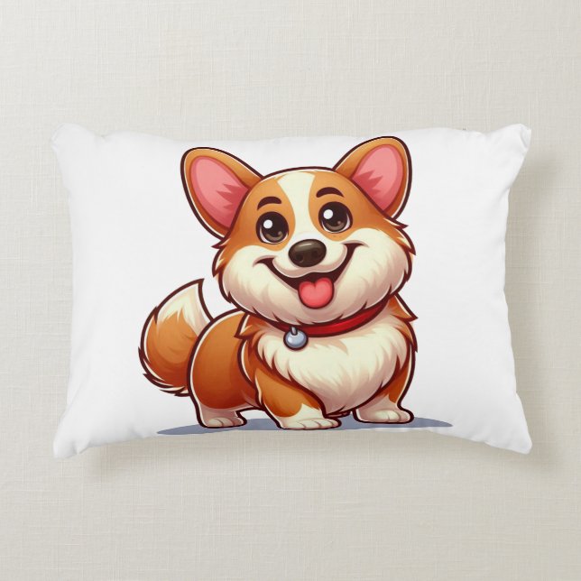 Coussins Décoratifs Caricature de Corgi (Devant)