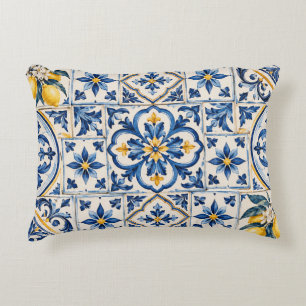 Coussins Décoratifs Carreaux de citron bleu méditerranéen