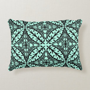 Coussins Décoratifs Carreaux marocains - bleu aqua et noir