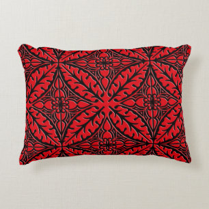 Coussins Décoratifs Carreaux marocains - rouge foncé et noir